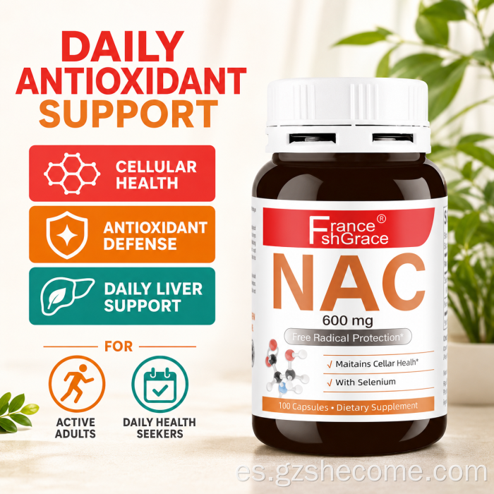 Shecome NAC Cápsulas Antioxidantes Apoyo a la Salud Celular